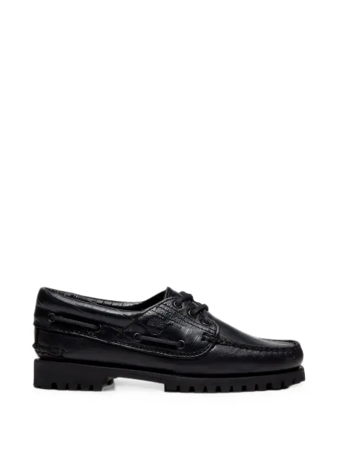 Timberland Authentic croc-effect leather boat shoes