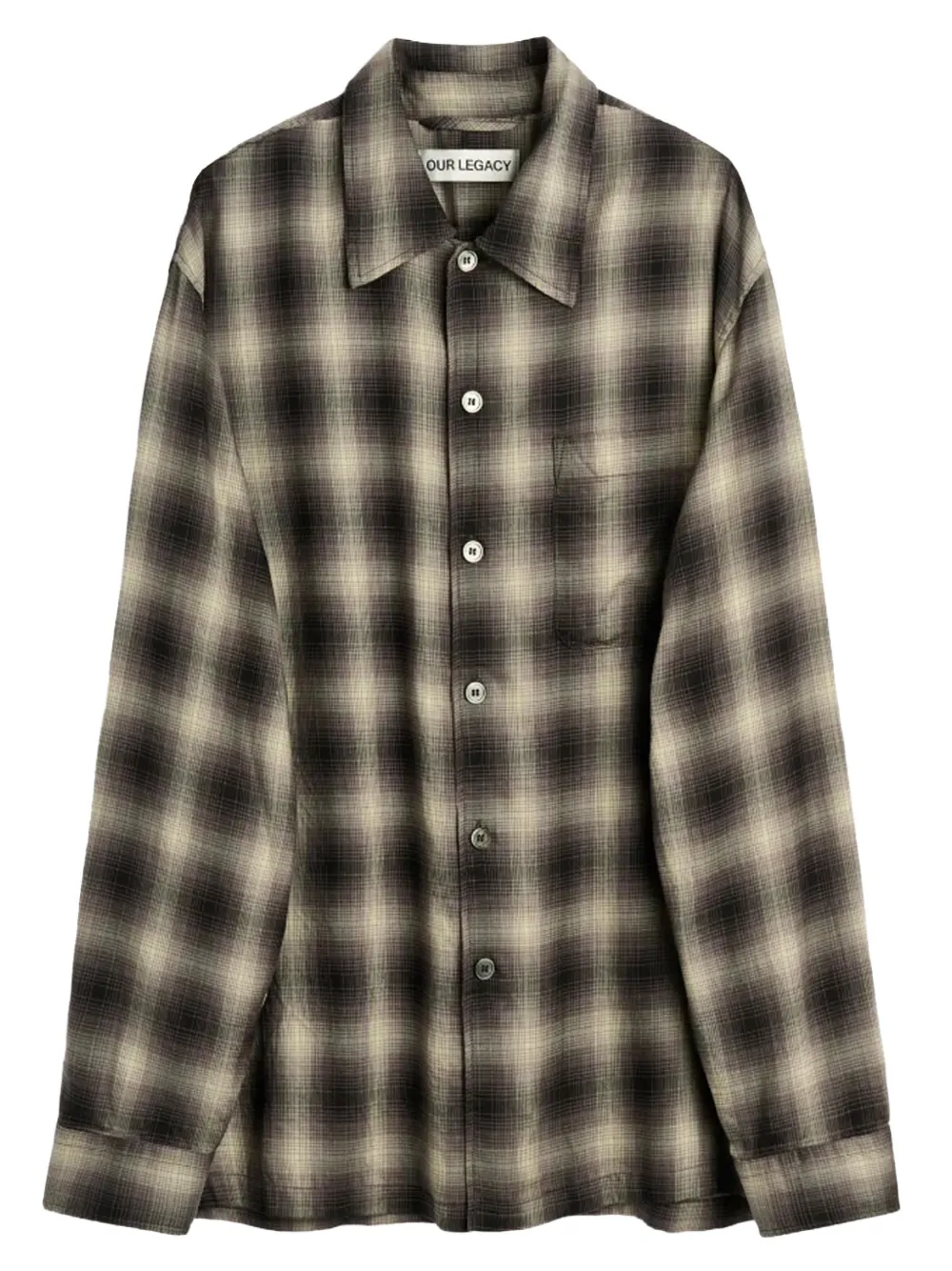OUR LEGACY Every check-pattern button-down shirt Beige