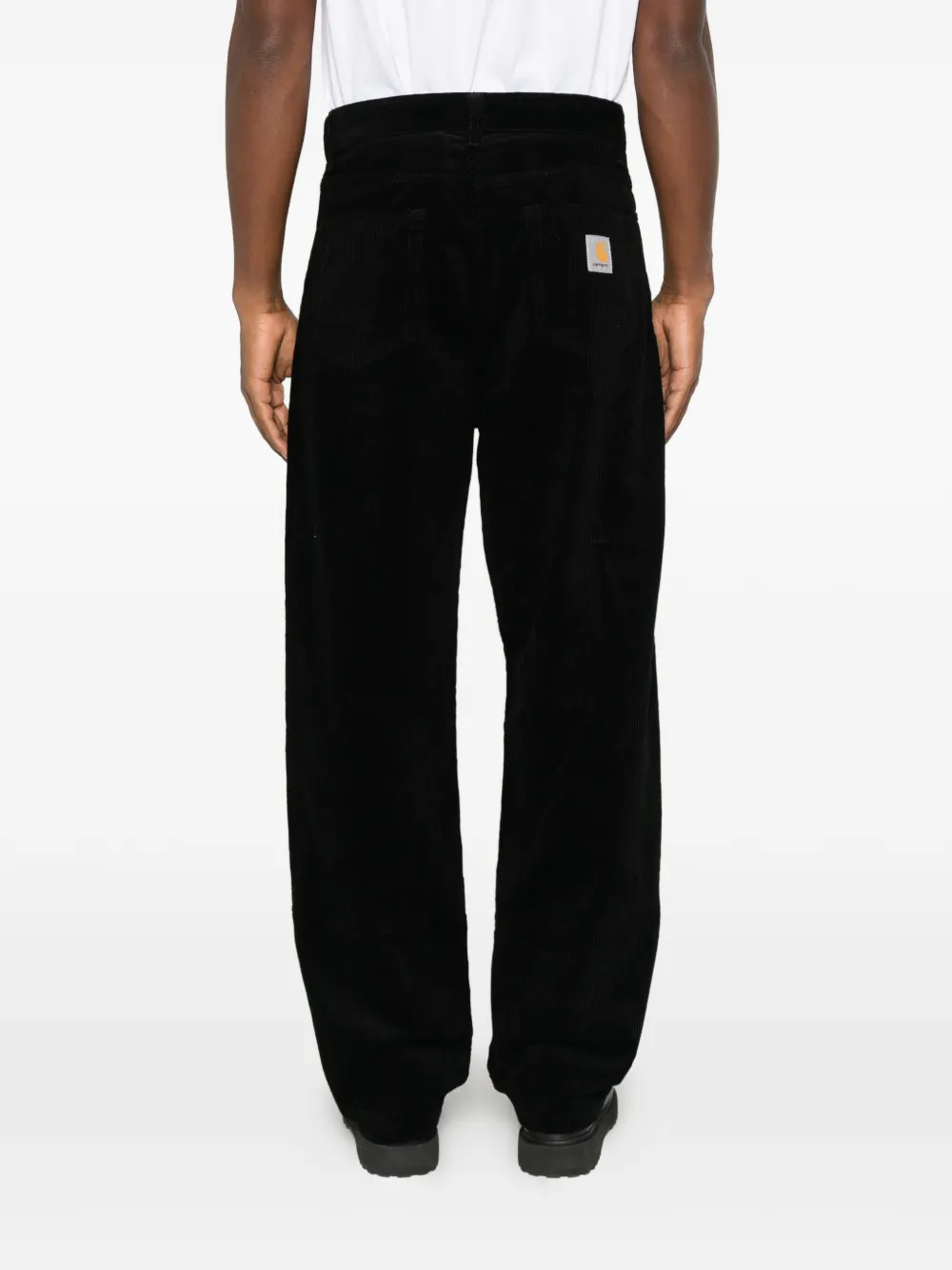 Carhartt WIP corduroy logo-patch jeans Zwart