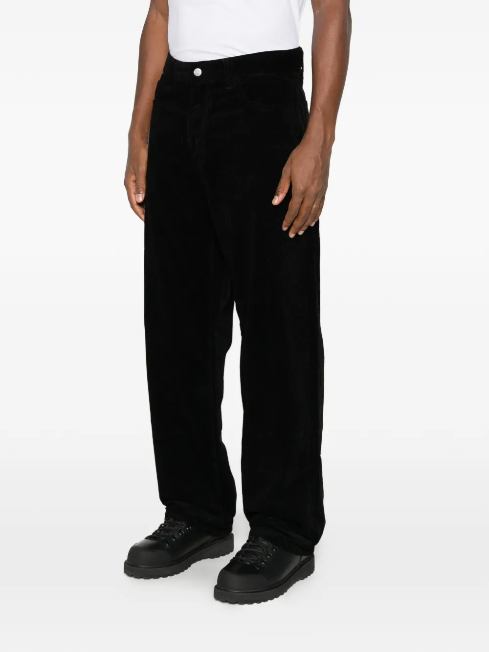 Carhartt WIP corduroy logo-patch jeans Zwart