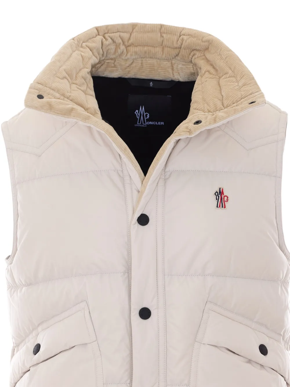 Moncler Grenoble Evans gewatteerde bodywarmer Beige