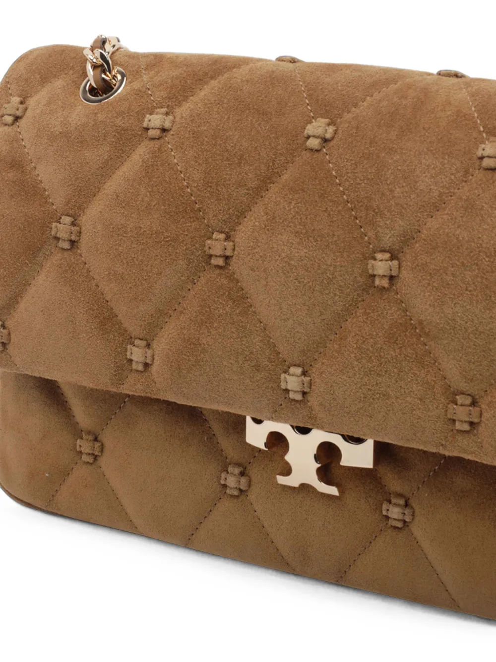 Tory Burch Bunny suède schoudertas met geknoopt detail Bruin
