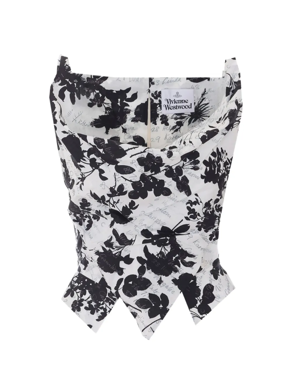 Vivienne Westwood floral-print asymmetrical top - Bianco