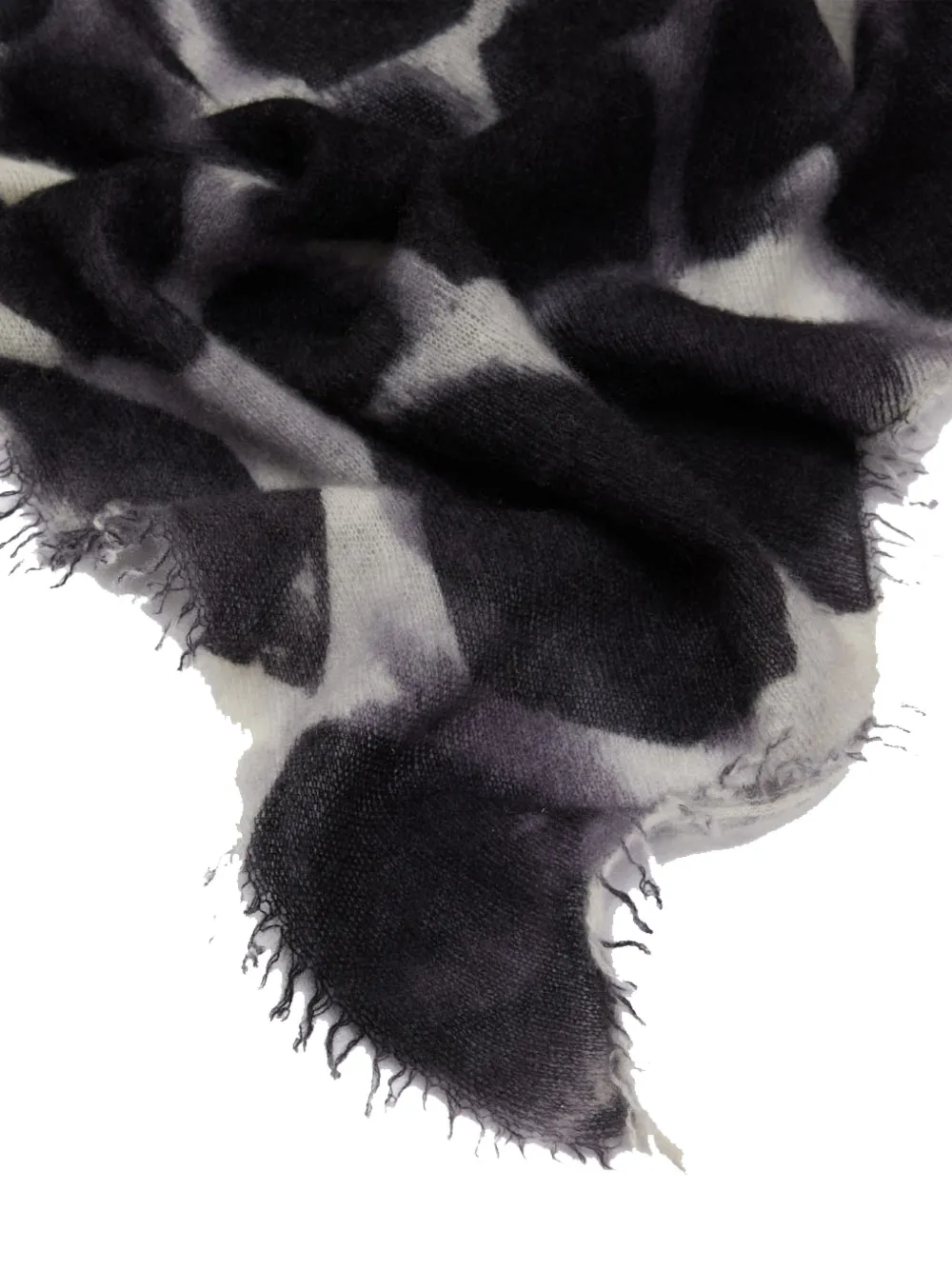 Faliero Sarti animal-print frayed scarf Wit