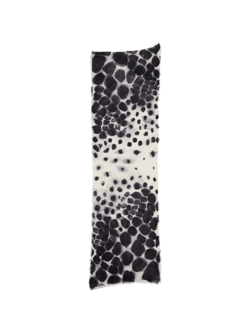 Faliero Sarti animal-print frayed scarf Wit