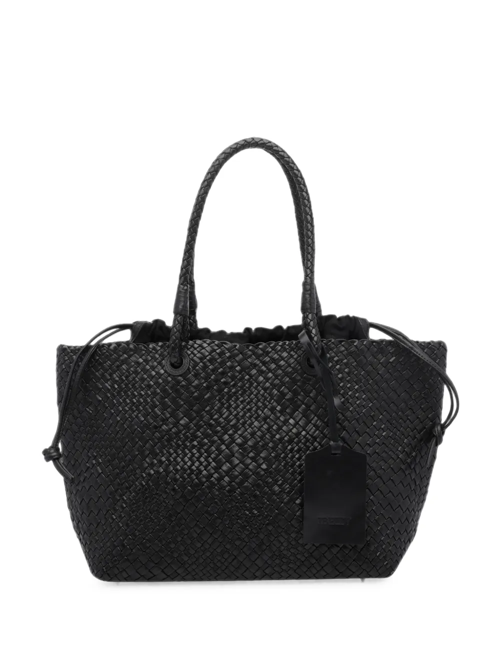 Ibeliv Bazika Woven Leather Tote Bag In Black