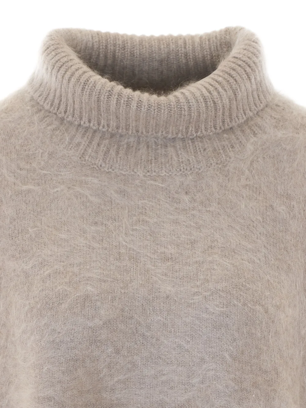Soft Goat ribbed roll-neck sweater Grijs