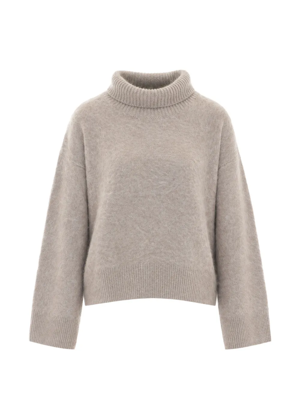 Soft Goat ribbed roll-neck sweater - Grigio