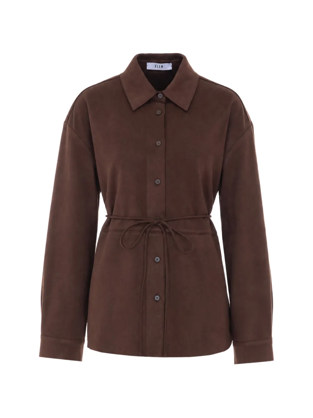 Ele belted suede-effect shirt
