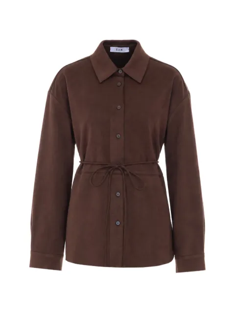 Ele belted suede-effect shirt