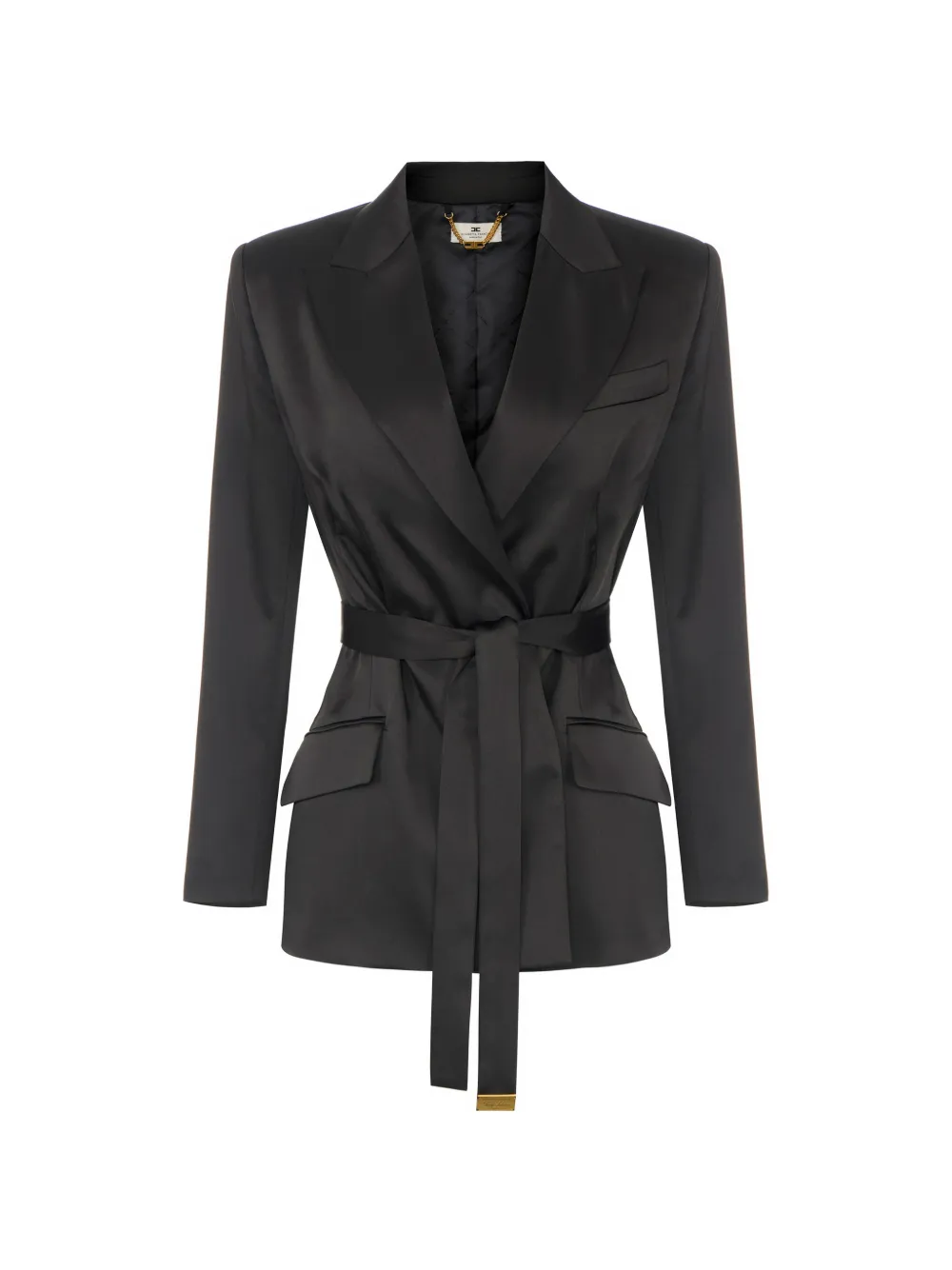 Elisabetta Franchi stretch satin jacket with belt
