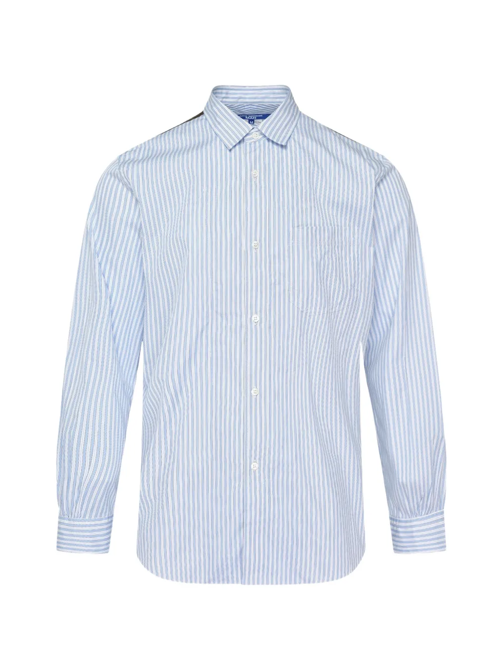 Junya Watanabe patchwork striped shirt - Blue
