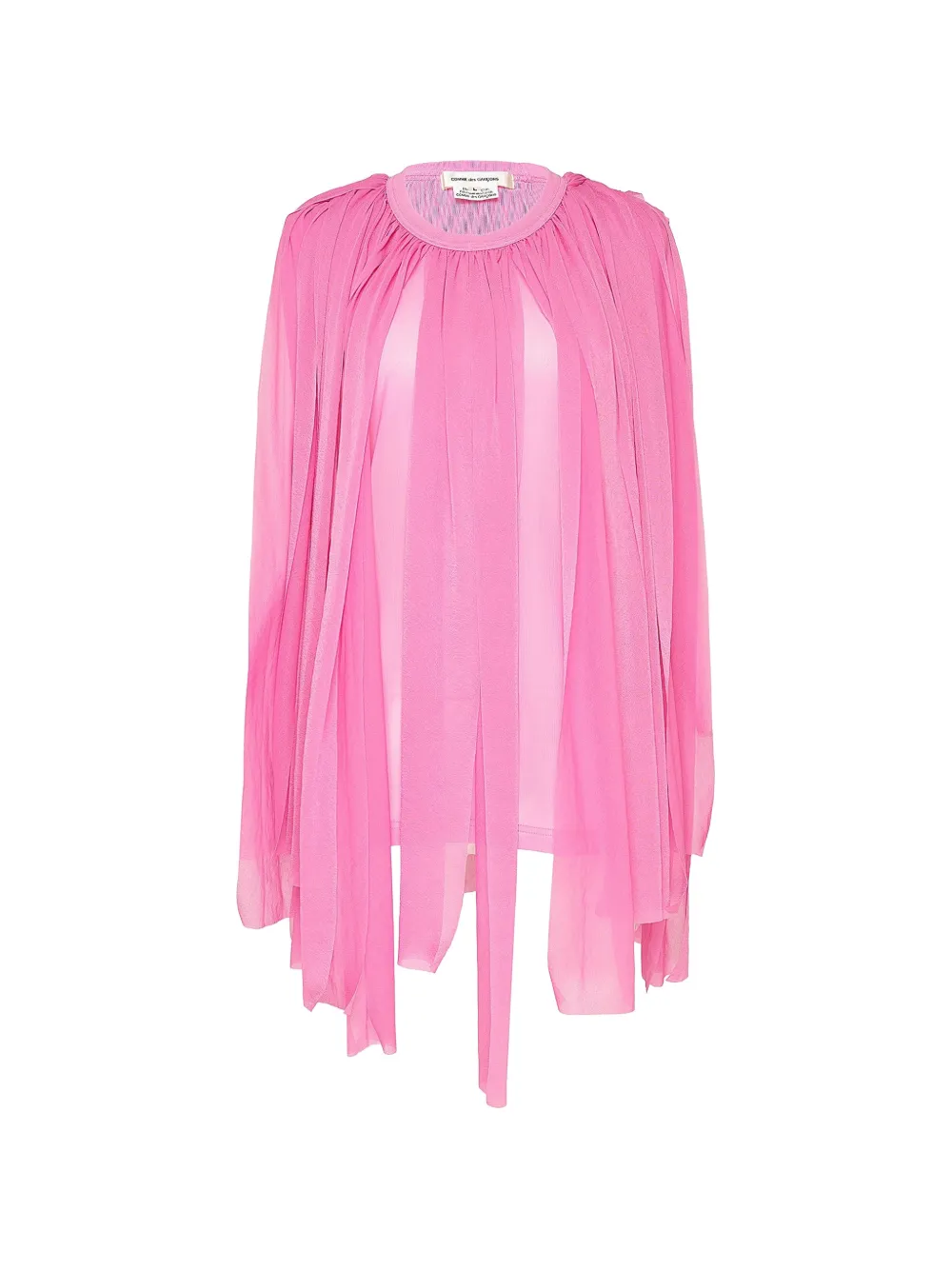 Comme Des Garçons fringe-detail sleeveless T-shirt Roze