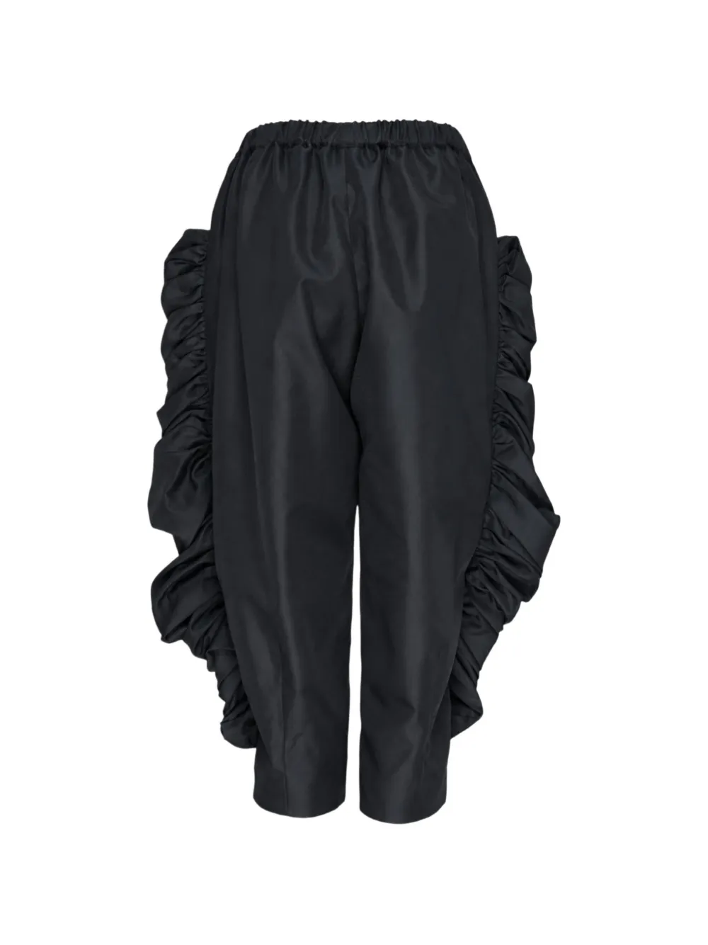 Comme Des Garçons ruffled cropped tapered trousers Zwart