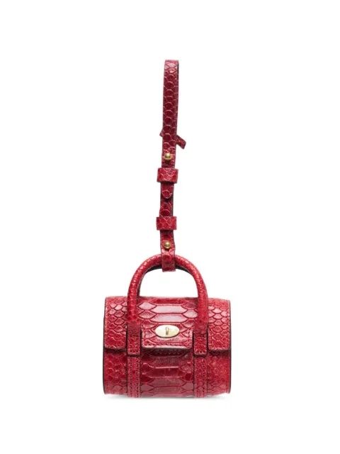 Mulberry mini Bayswater snakeskin-effect Postman's Lock keyring