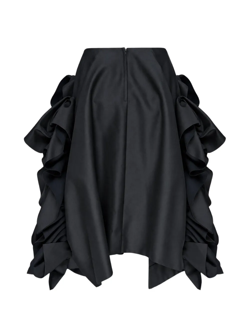 Comme Des Garçons ruffled asymmetric midi skirt Zwart