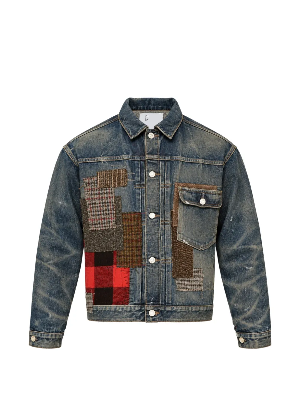 Junya Watanabe patchwork denim jacket - Blu