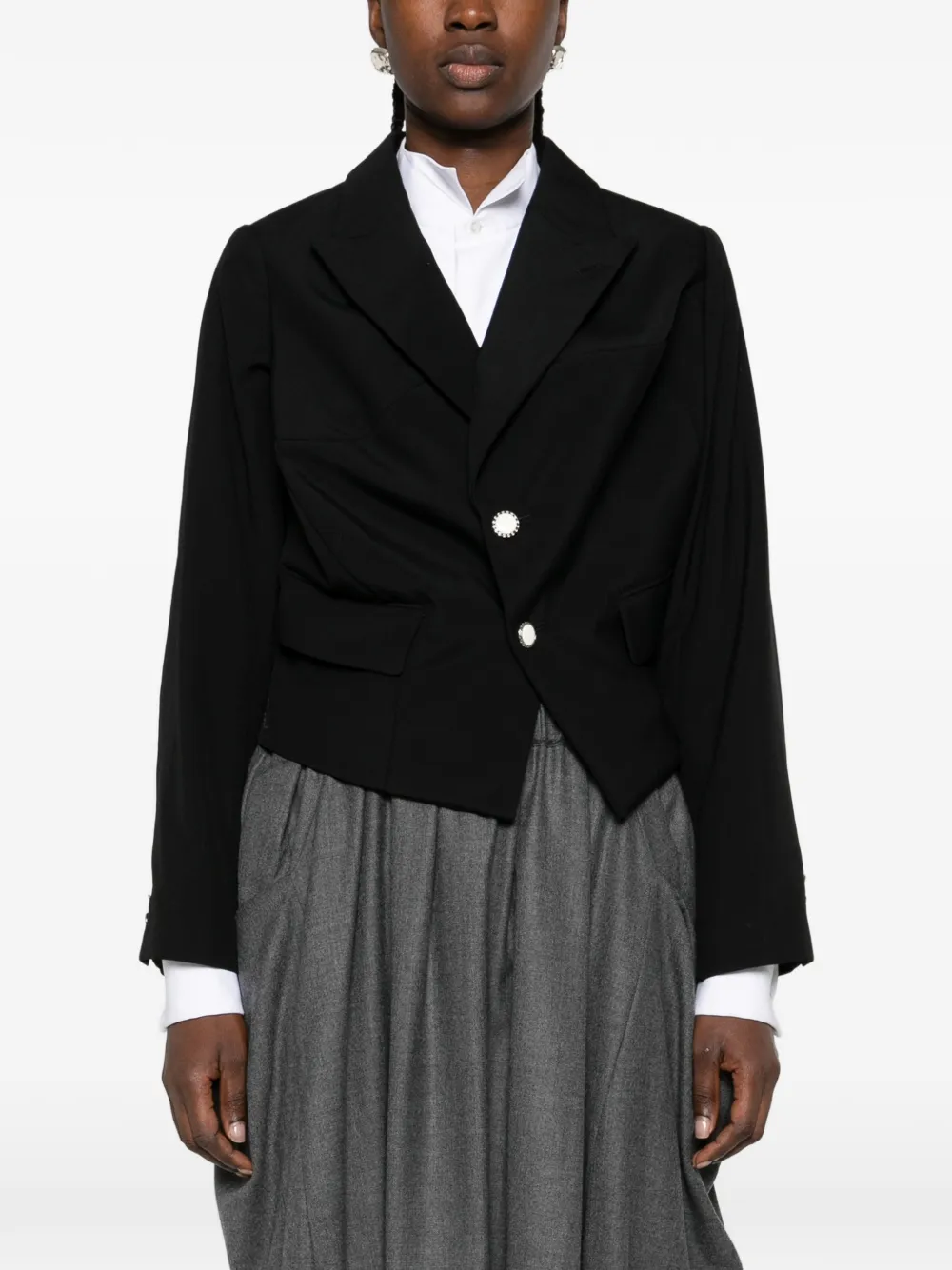 Comme Des Garçons asymmetric deconstructed blazer Zwart