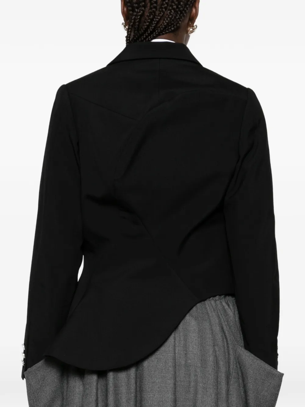 Comme Des Garçons asymmetric deconstructed blazer Zwart