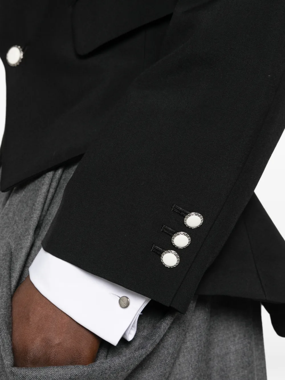 Comme Des Garçons asymmetric deconstructed blazer Zwart