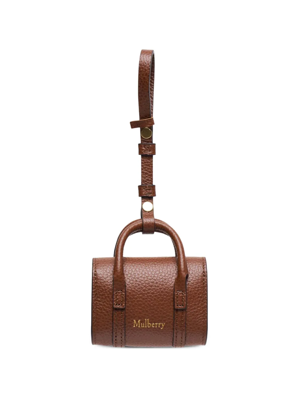 Mulberry mini Bayswater leather bag charm Bruin