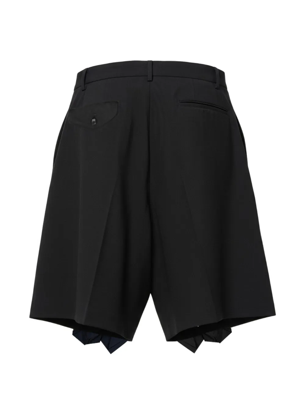 Comme des Garçons Homme Plus ruffled wool shorts Zwart