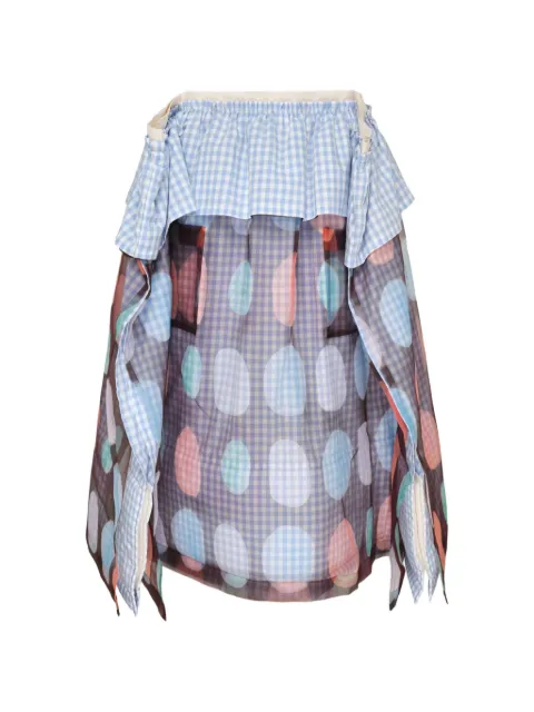Comme des Garçons TAO gingham-check polka-dot skirt
