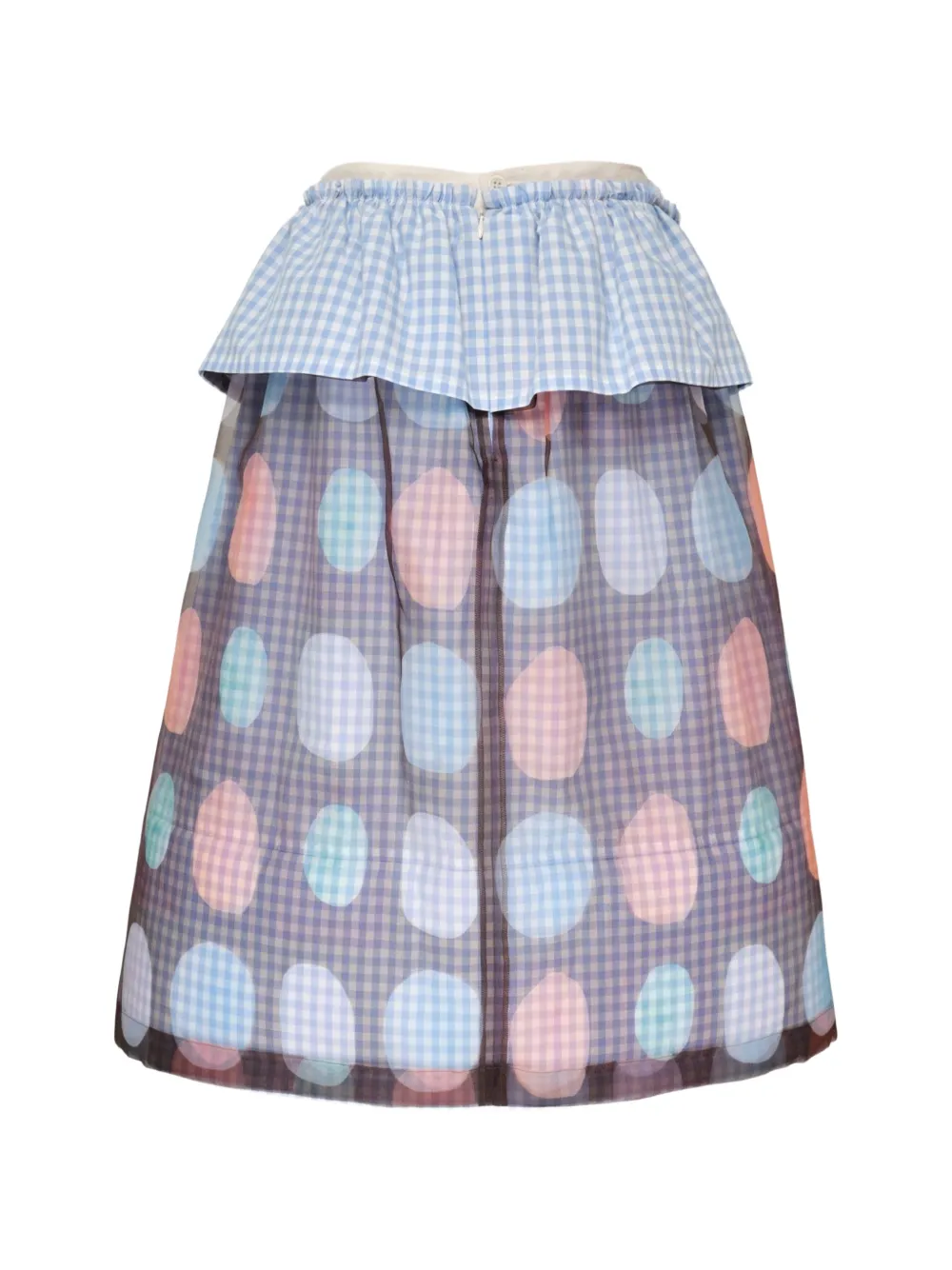 Comme des Garçons TAO Rok met stippen en gingham-ruit Blauw