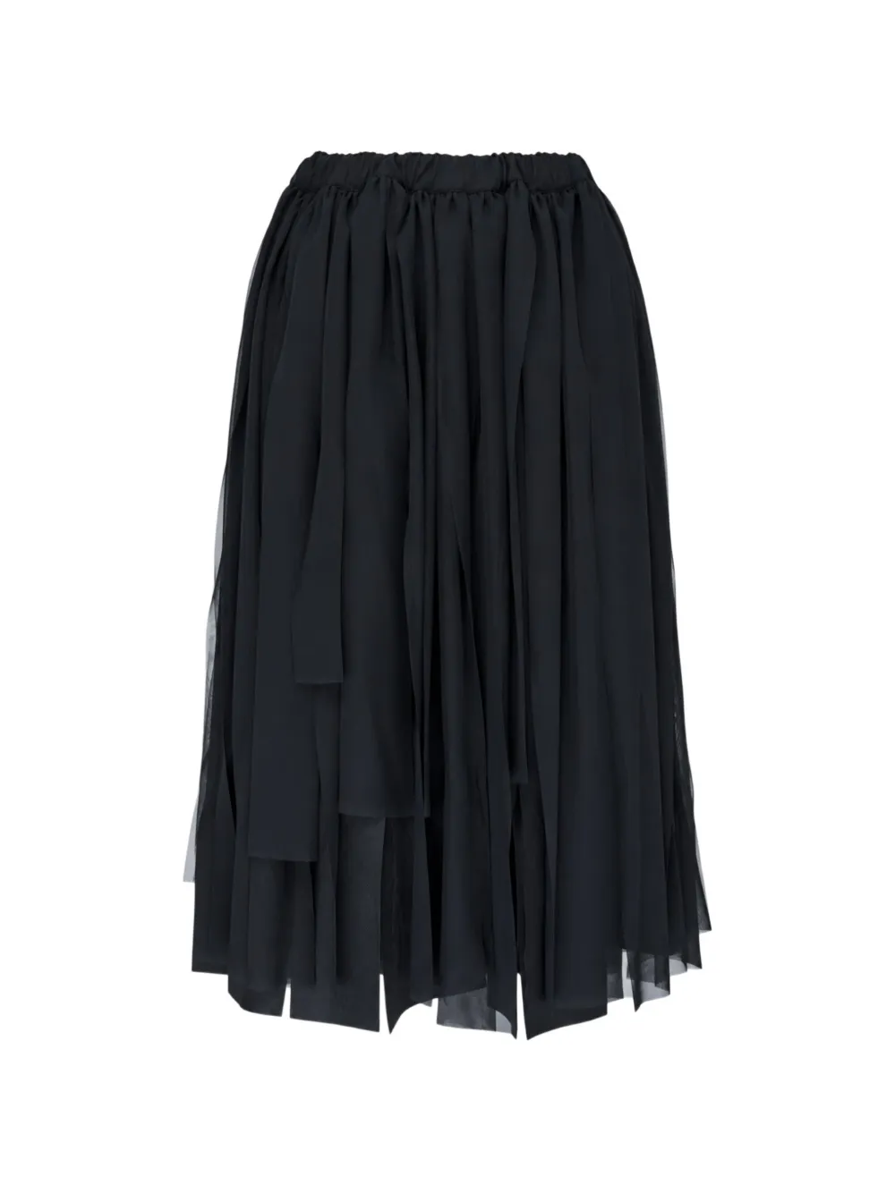 Comme Des Garçons layered panelled midi skirt Zwart
