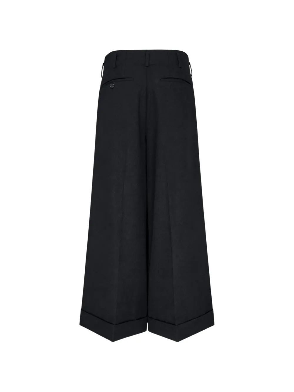 Comme Des Garçons pleated turned-up palazzo pants Zwart
