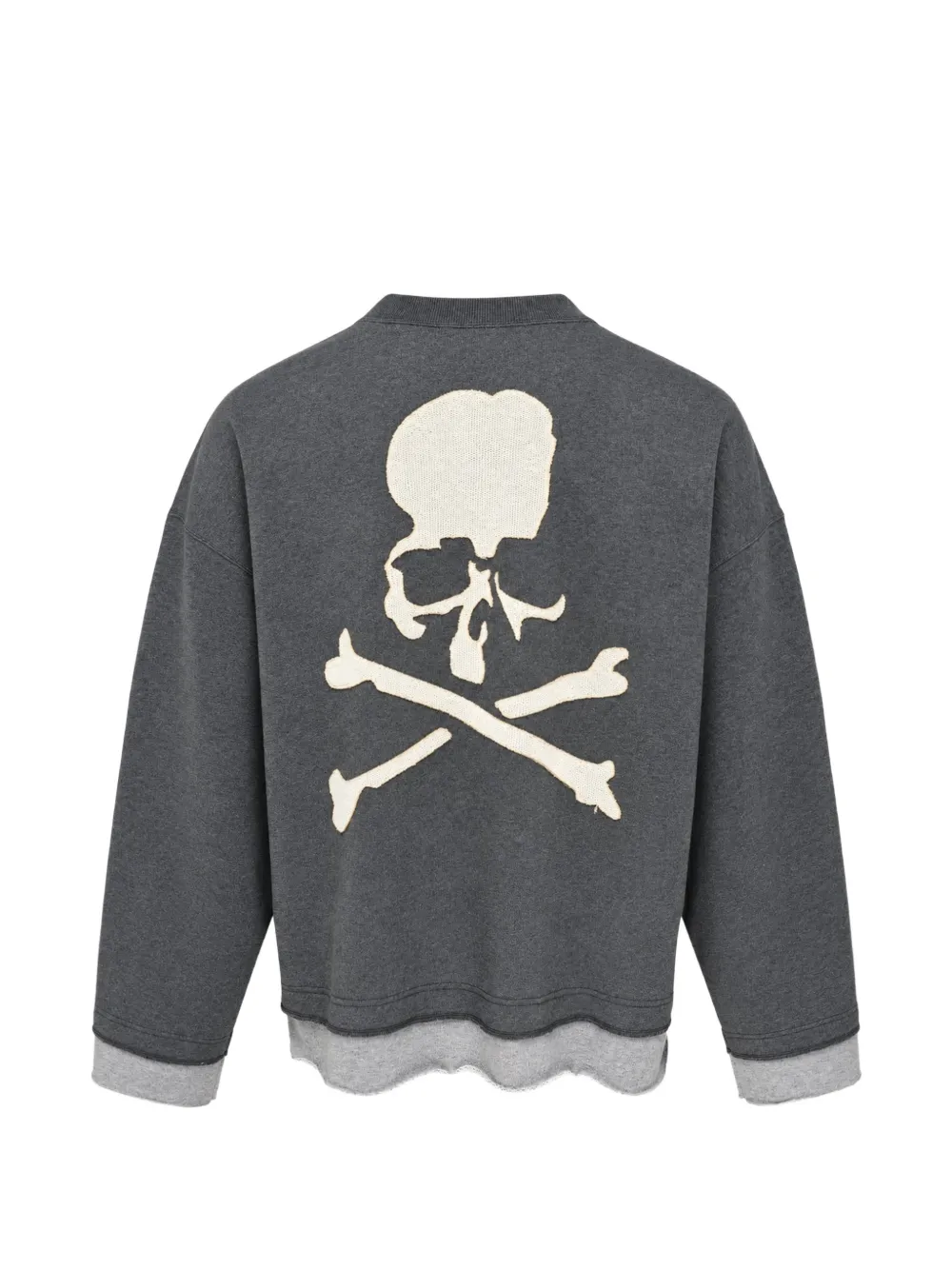 Mastermind Japan Trui met gelaagd effect en doodskoppatroon Grijs