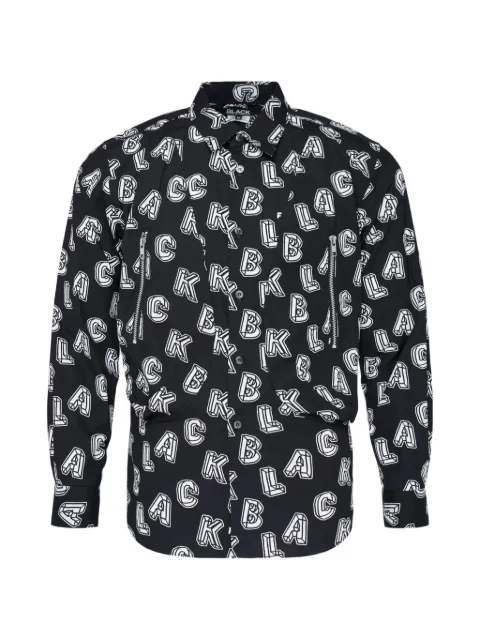 Black Comme Des Garçons logo-print long-sleeve shirt