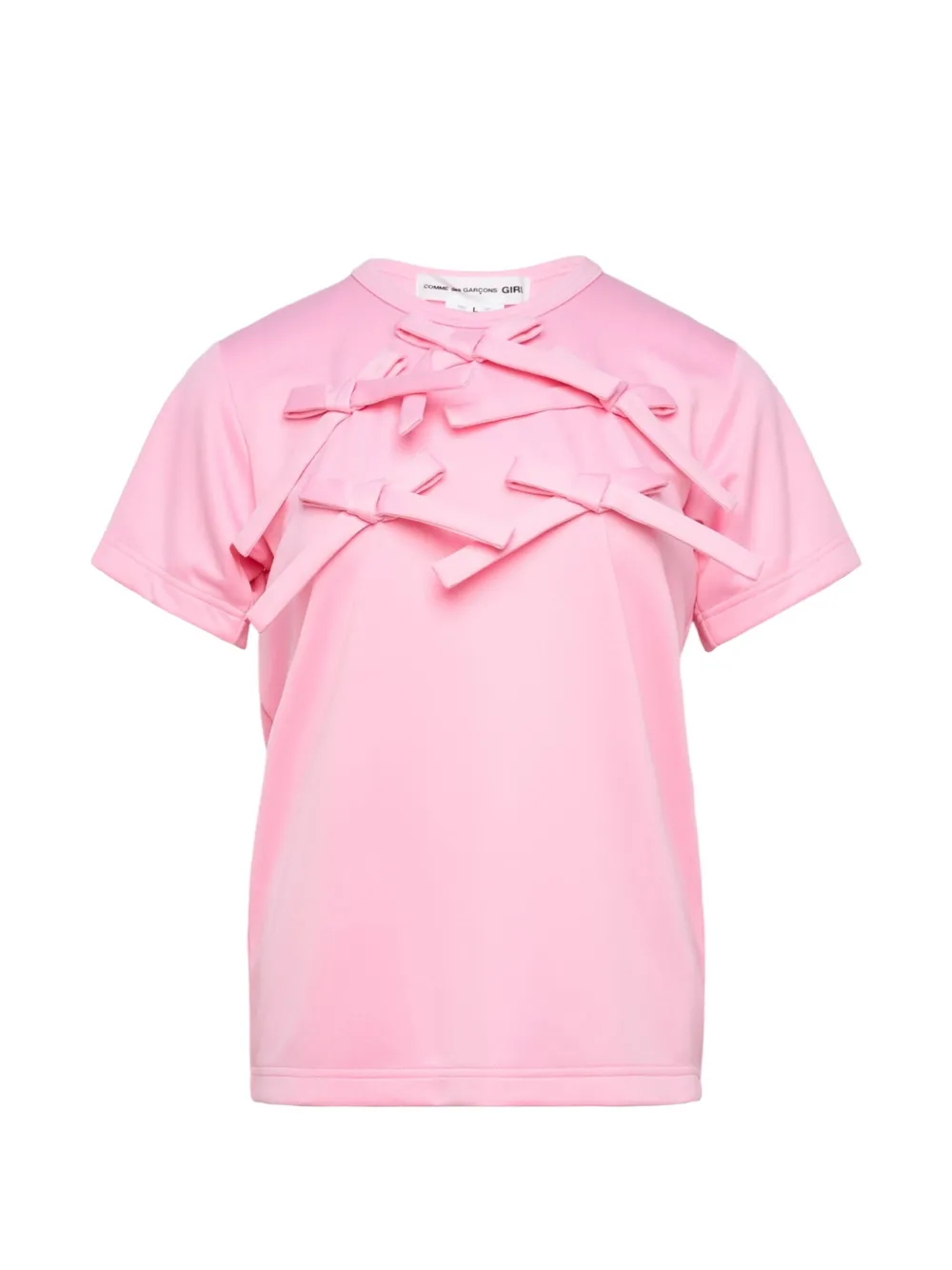 Comme Des Garçons Girl bow-embellished T-shirt - Rosa