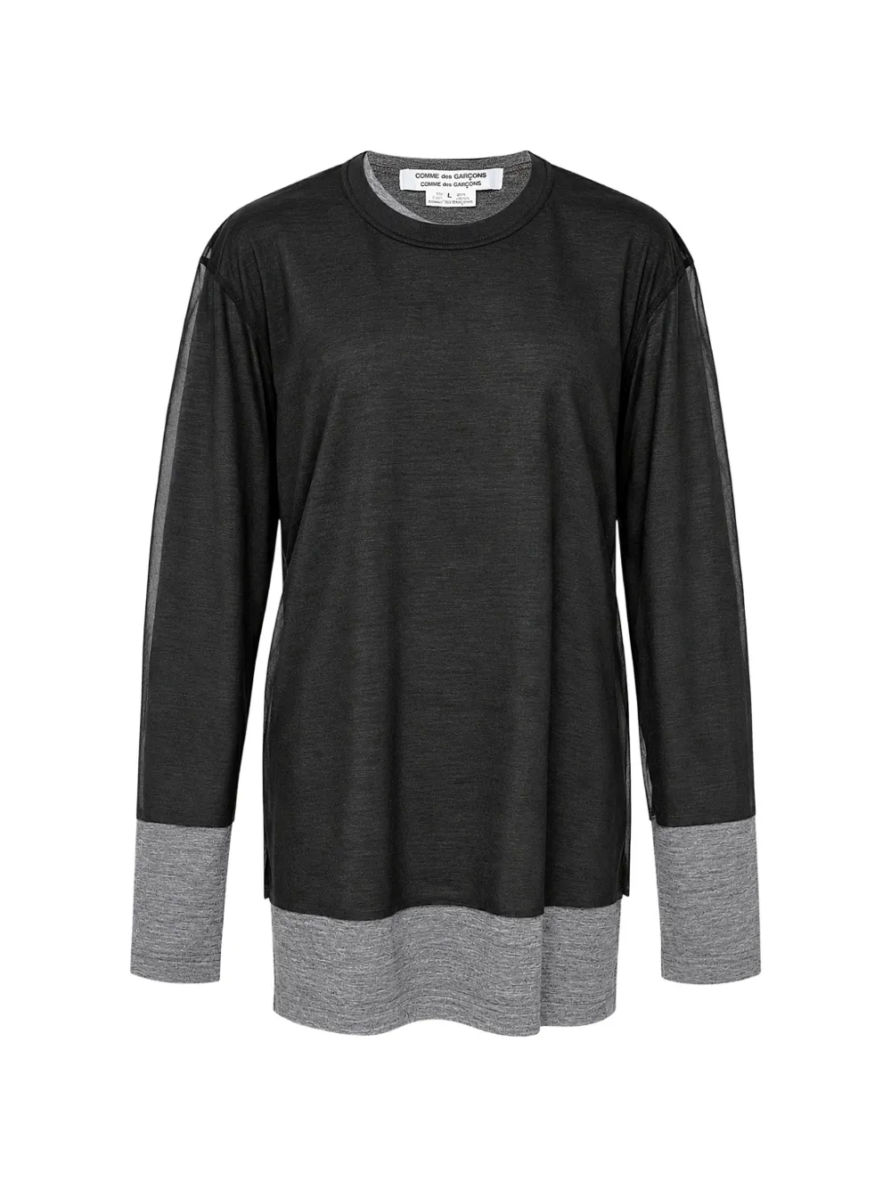 Comme Des Garçons Comme Des Garçons layered-detail two-tone T-shirt Zwart