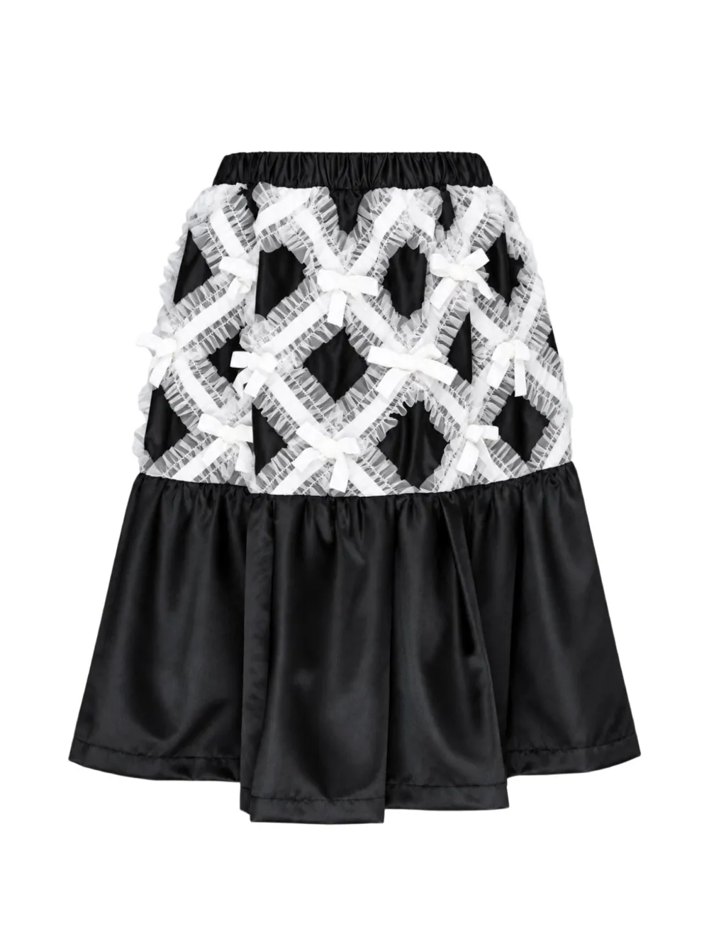Comme Des Garçons Girl bow-embellished ruffled midi skirt - Schwarz