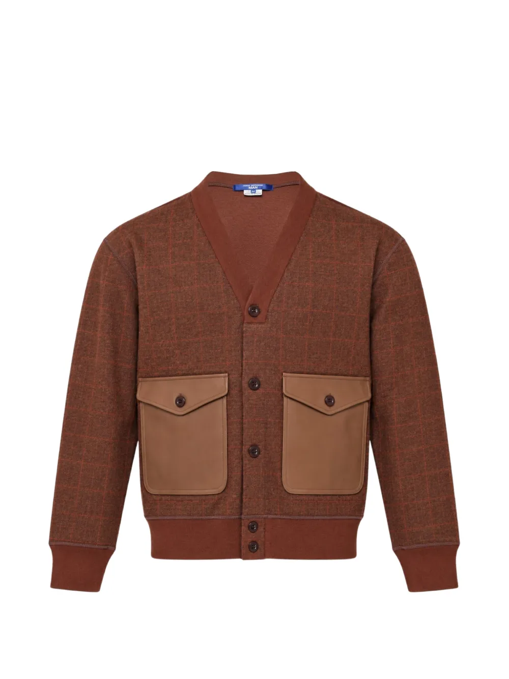 Junya Watanabe check-pattern cardigan - Marrone