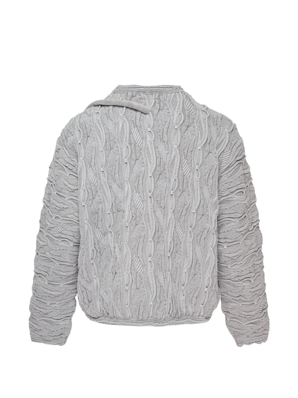 Doublet Kabelgebreide trui met klepdetail Grijs