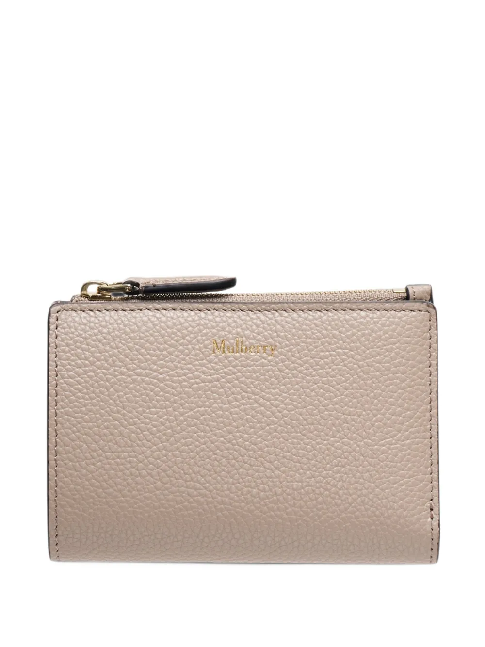 Mulberry grained leather bifold wallet - Toni neutri