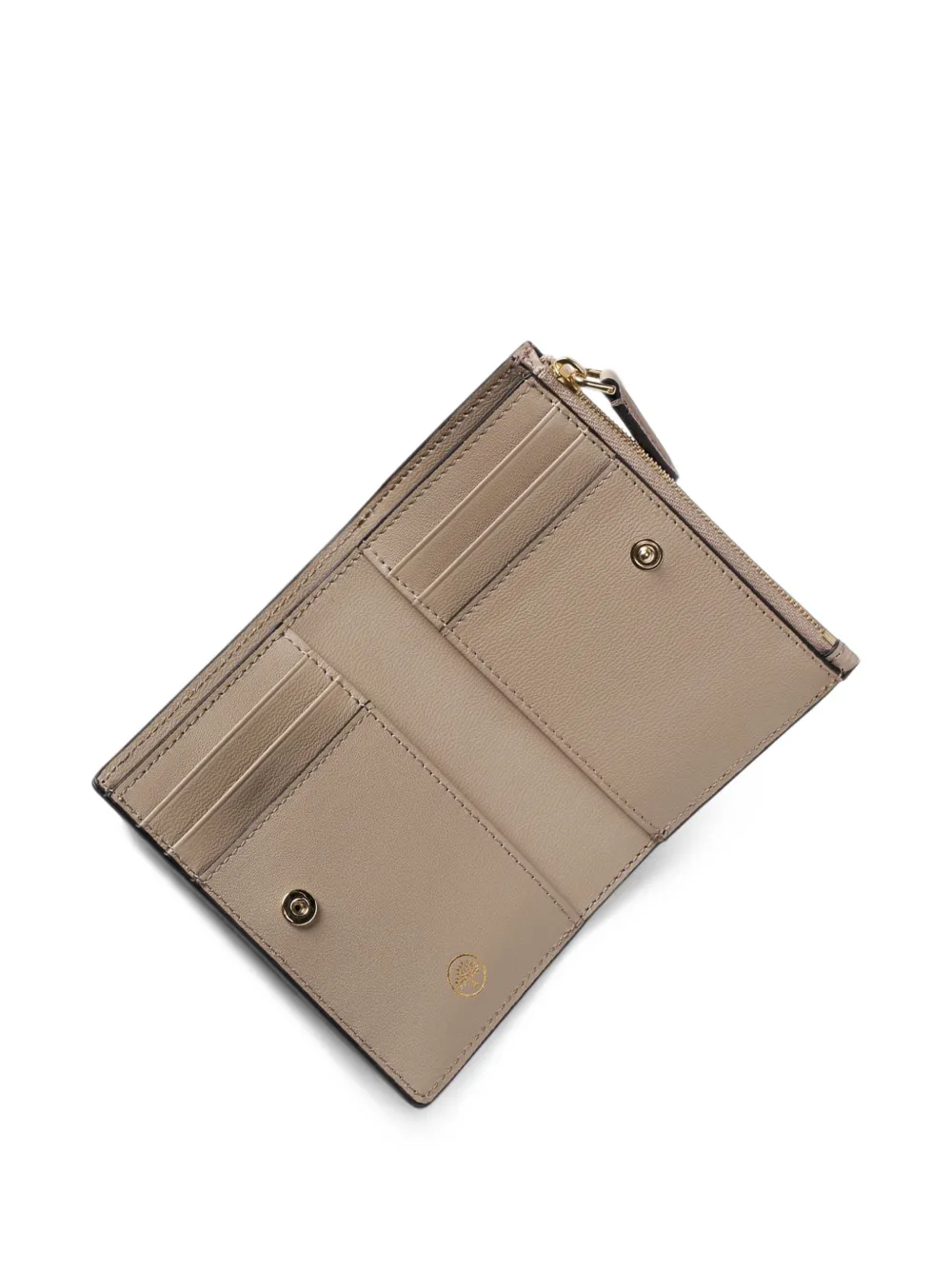 Mulberry grained leather bifold wallet Beige