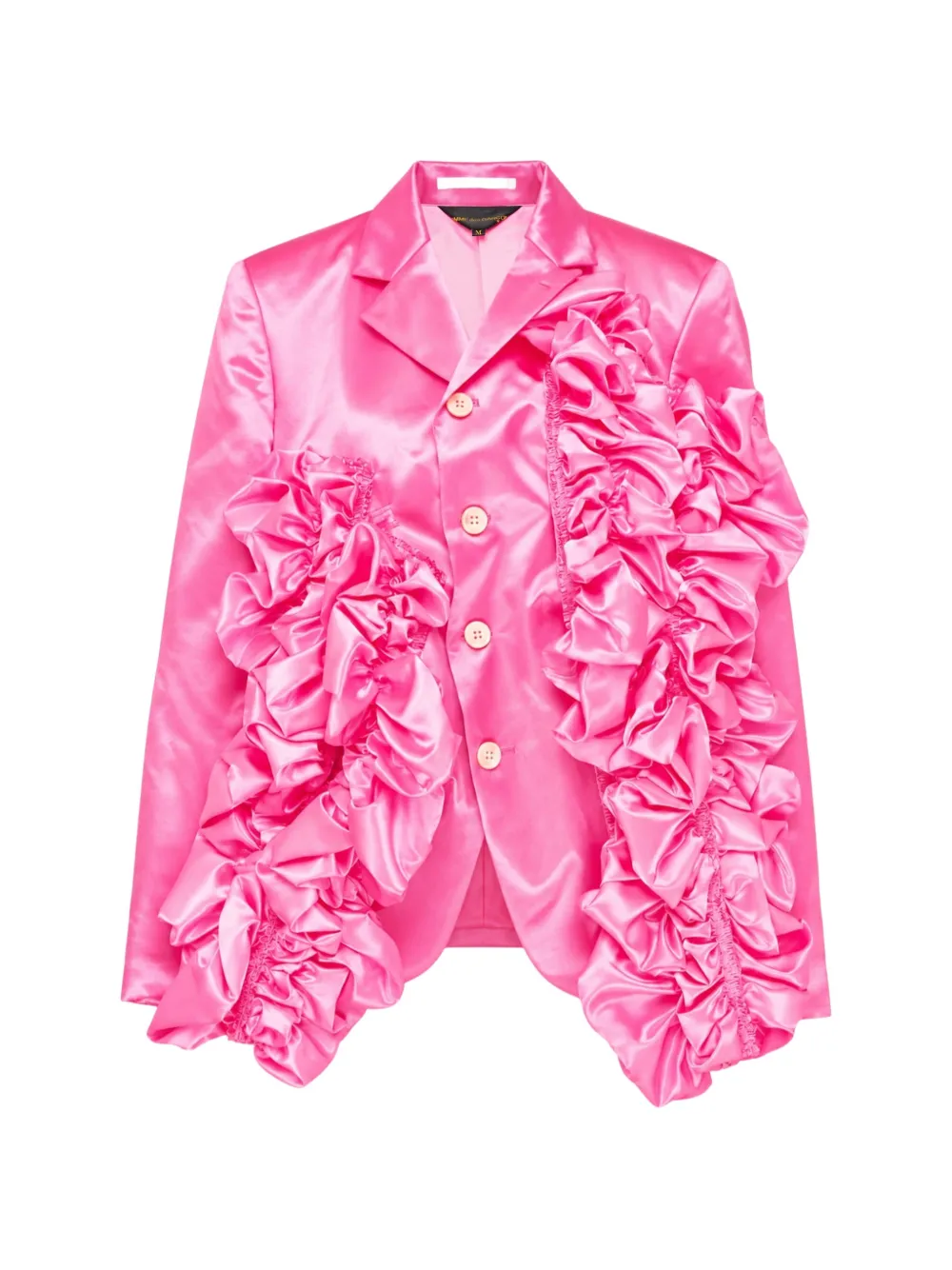 Comme Des Garçons ruffled satin blazer - Rosa