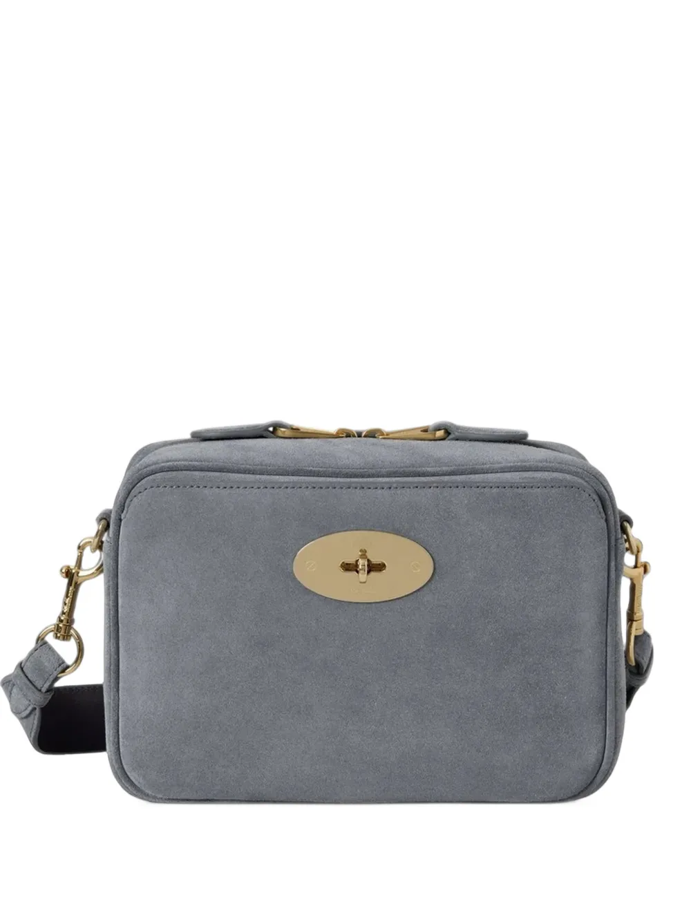 Lockable Handbag Mulberry Darley Postman's Lock Suede Shoulder Bag | Grey | FARFETCH
