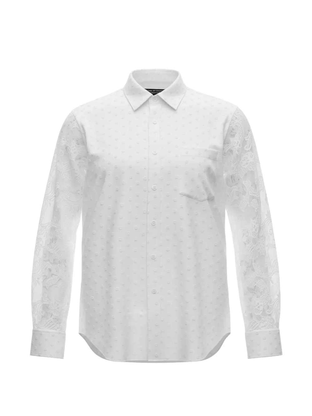 Comme des Garçons Homme Plus Overhemd met vlakken en jacquard kant Wit