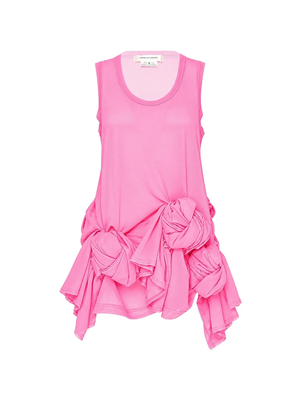 Comme Des Garçons knotted ruffled tank top Roze