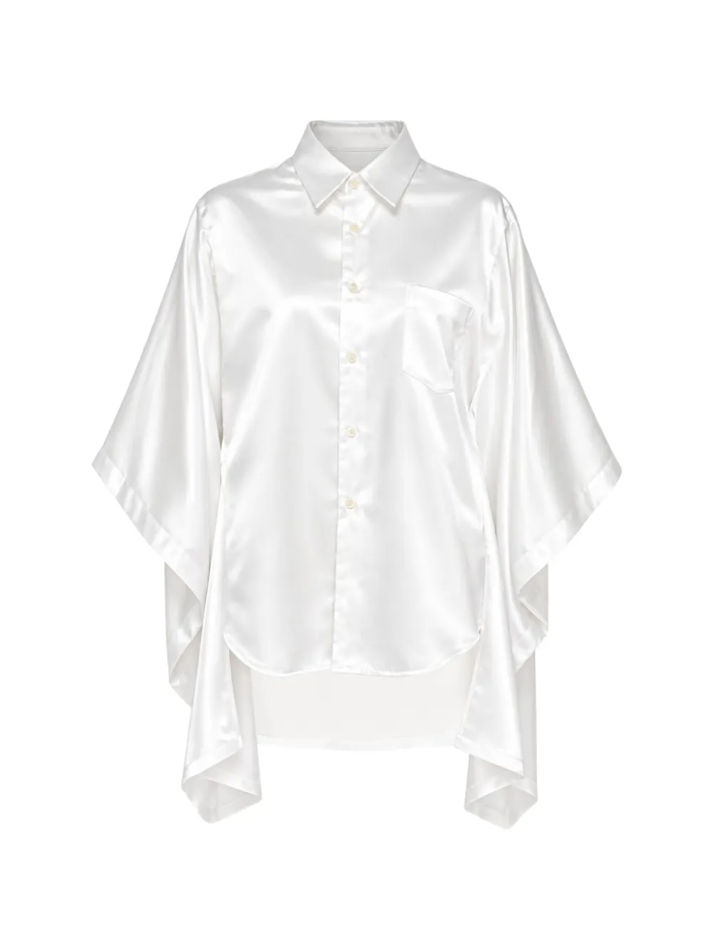 Comme Des Garçons cape-style satin shirt Wit