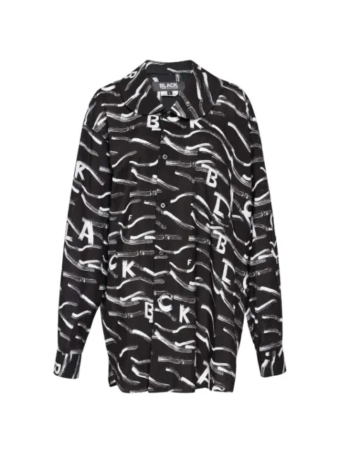 Black Comme Des Garçons abstract-print Peter Pan-collar shirt