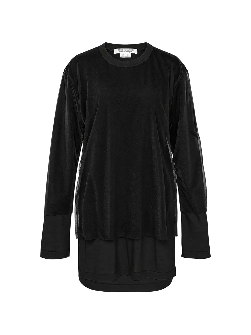Comme Des Garçons Comme Des Garçons layered sheer-panel T-shirt Zwart