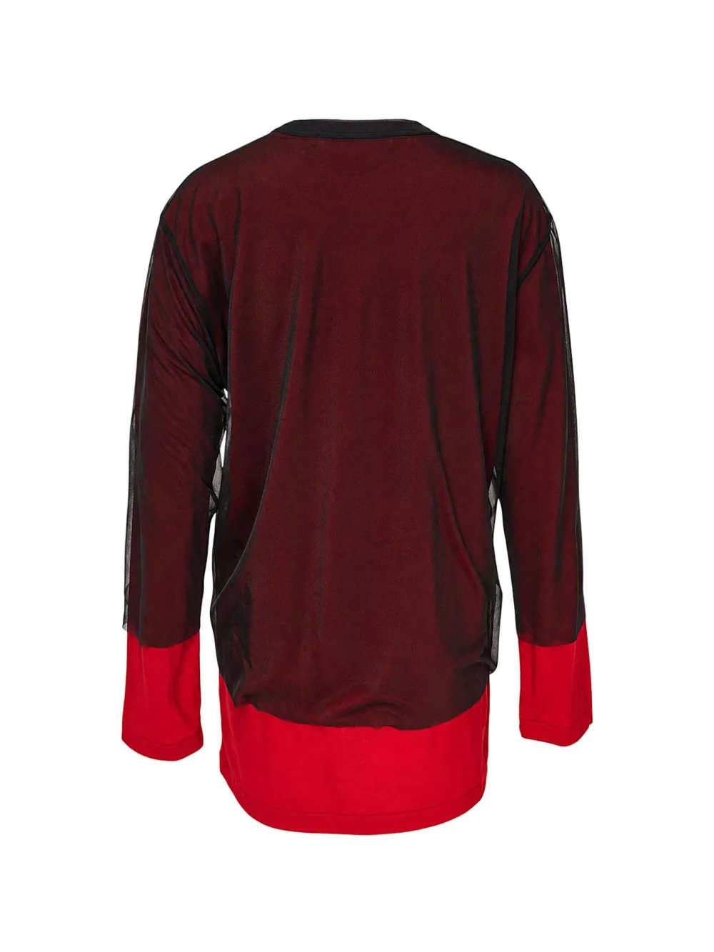 Comme Des Garçons Comme Des Garçons layered mesh-overlay T-shirt Rood