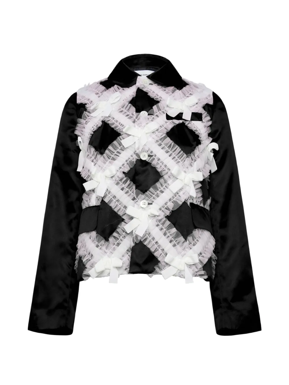 Comme Des Garçons Girl ruffled bow-embellished jacket Zwart