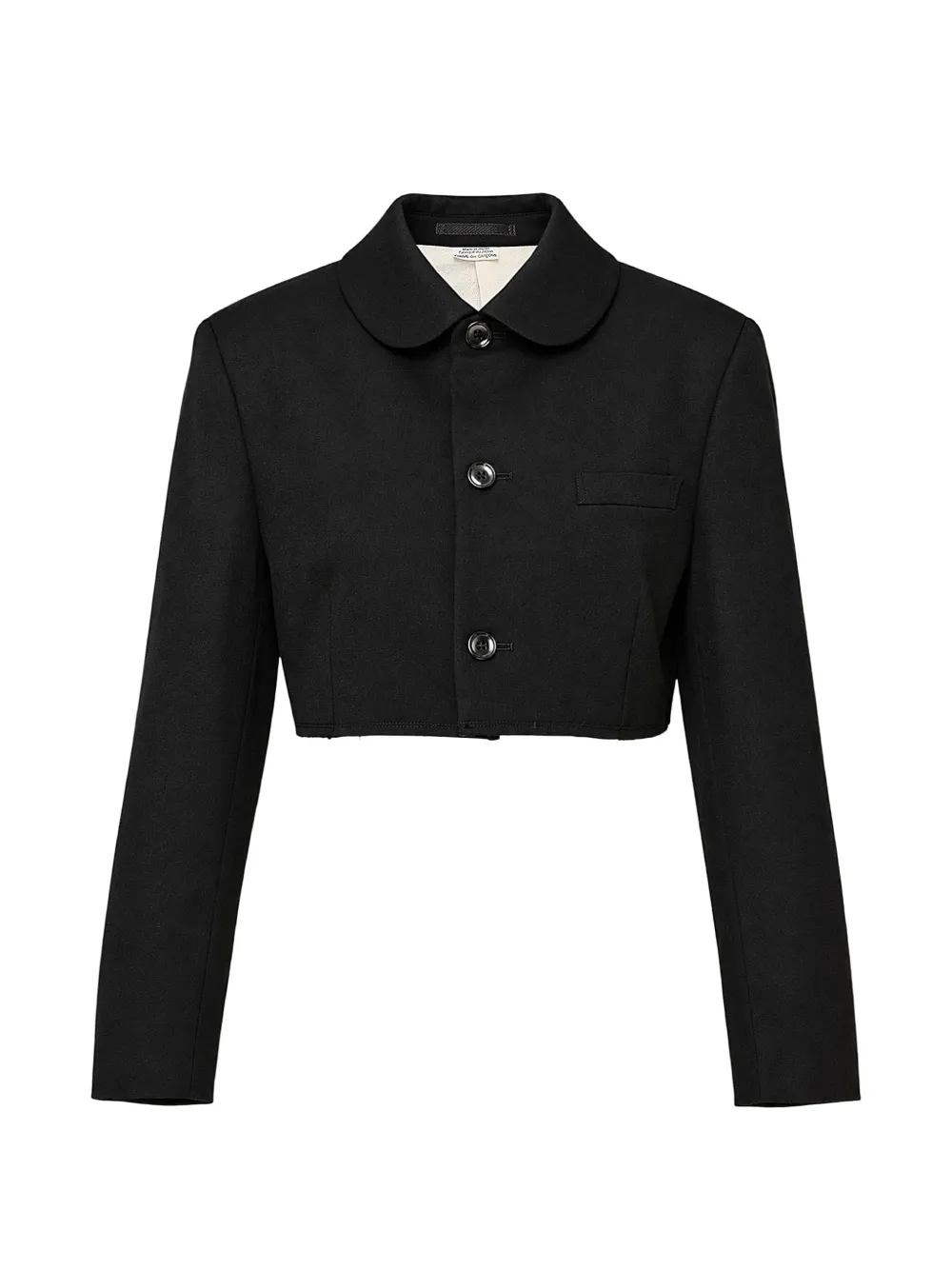 Comme Des Garçons Comme Des Garçons cropped wool jacket Zwart
