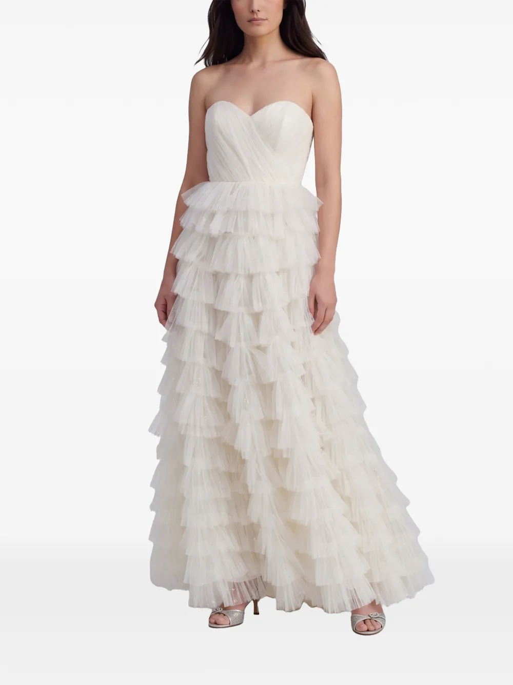 Marco Gabrielli Atelier strapless ruffled maxi dress - Weiß